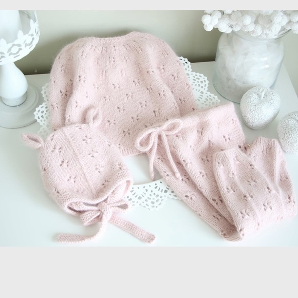 Angora knitted 3piece set - Picture 3 of 9